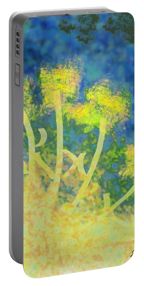 Digital Painting Portable Battery Charger featuring the digital art Flowers 2 by John Vincent Palozzi