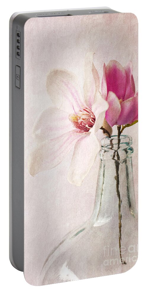 Flowers Portable Battery Charger featuring the photograph Flowers in a Bottle by David Lichtneker