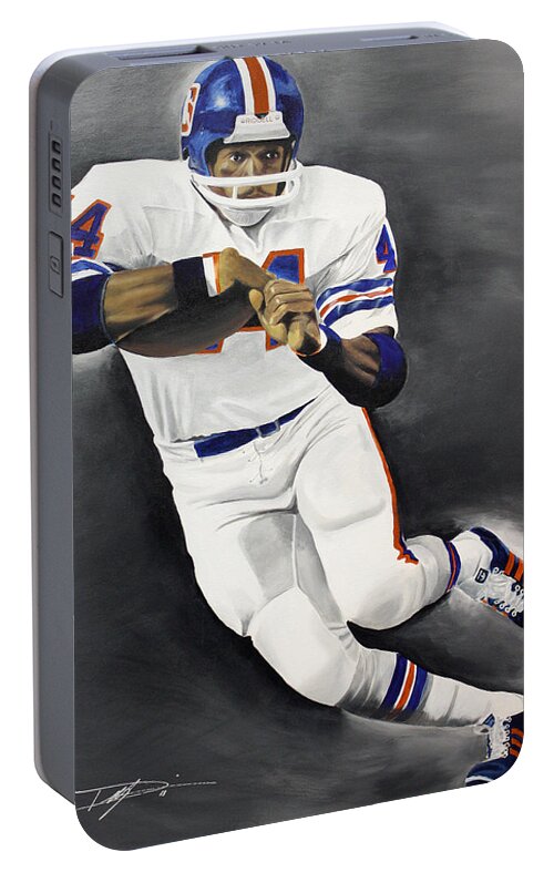 Floyd Little Portable Battery Charger featuring the drawing Floyd Little by Don Medina