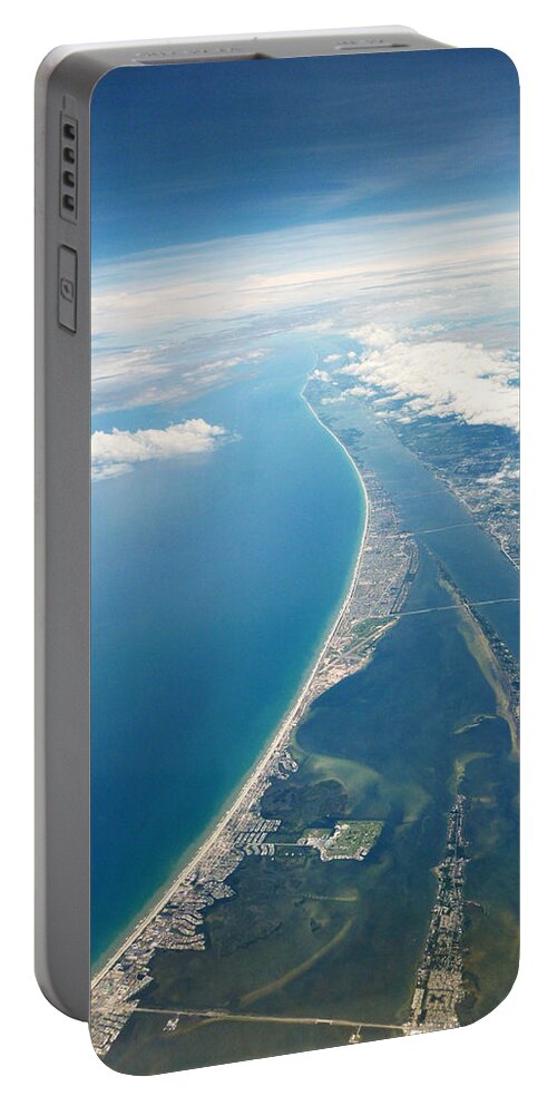 Aerial Portable Battery Charger featuring the photograph Flying Over Cocoa Beach Florida by Randi Kuhne