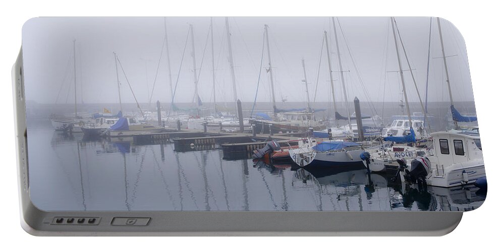 Marina Portable Battery Charger featuring the photograph Fog in Marina I by Elena Perelman