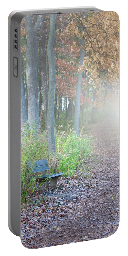 Foggy Autumn Morning Portable Battery Charger featuring the photograph Foggy Autumn Morning by Sebastian Musial
