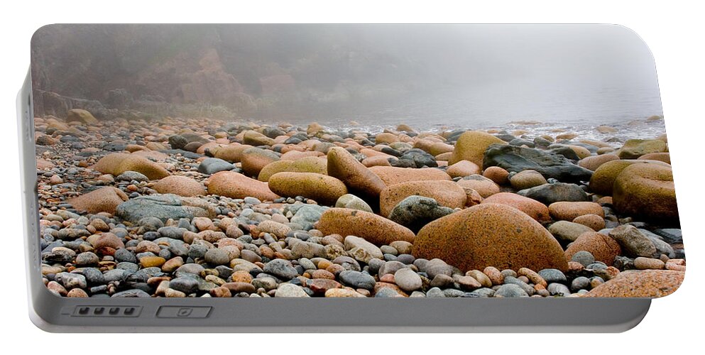 Landscape Portable Battery Charger featuring the photograph Foggy Frosting on the Rocks by Brent L Ander