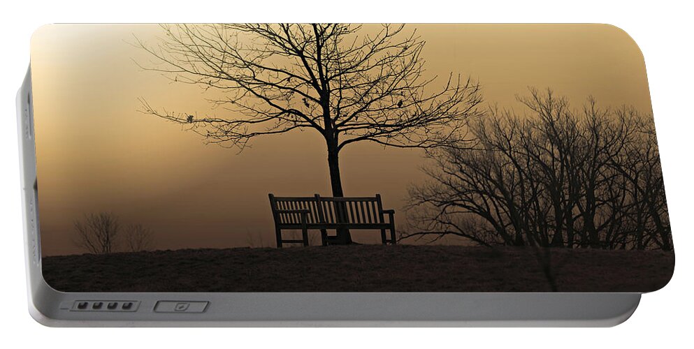 Sunrise Portable Battery Charger featuring the photograph Foggy Sunrise by Jackson Pearson