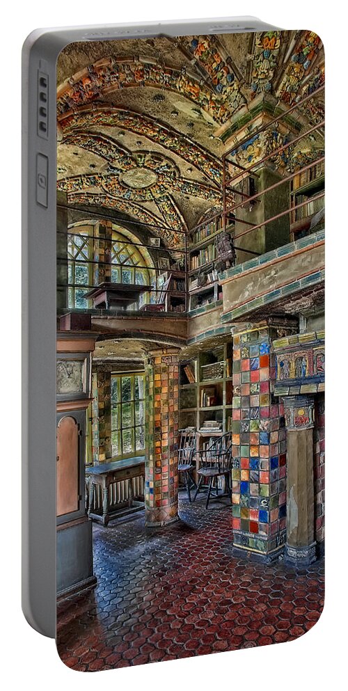 Castle Portable Battery Charger featuring the photograph Fonthill Castle Library Room by Susan Candelario