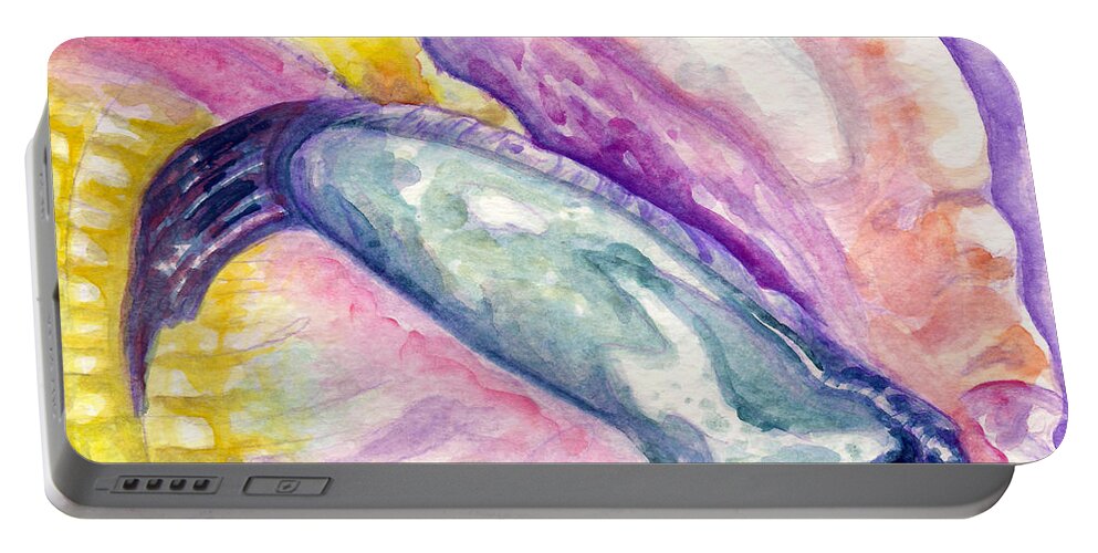 Florida Keys Sea Life Portable Battery Charger featuring the painting Foot of Conch by Ashley Kujan