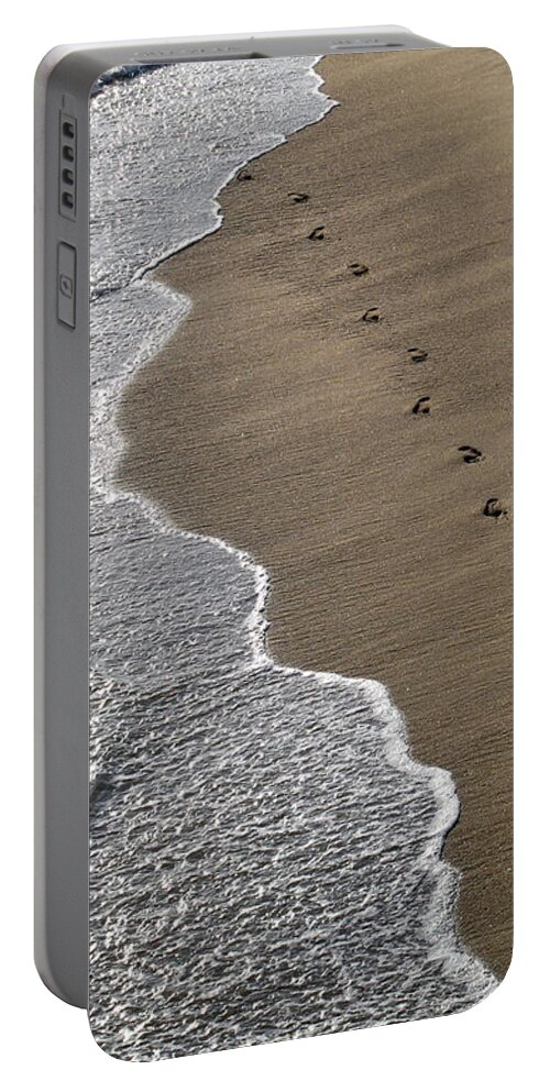 Sand Portable Battery Charger featuring the photograph Footprints by Kelly Holm
