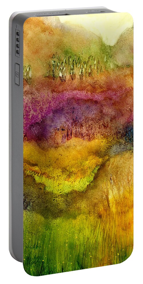 Watercolor Portable Battery Charger featuring the painting Forest by Hailey E Herrera
