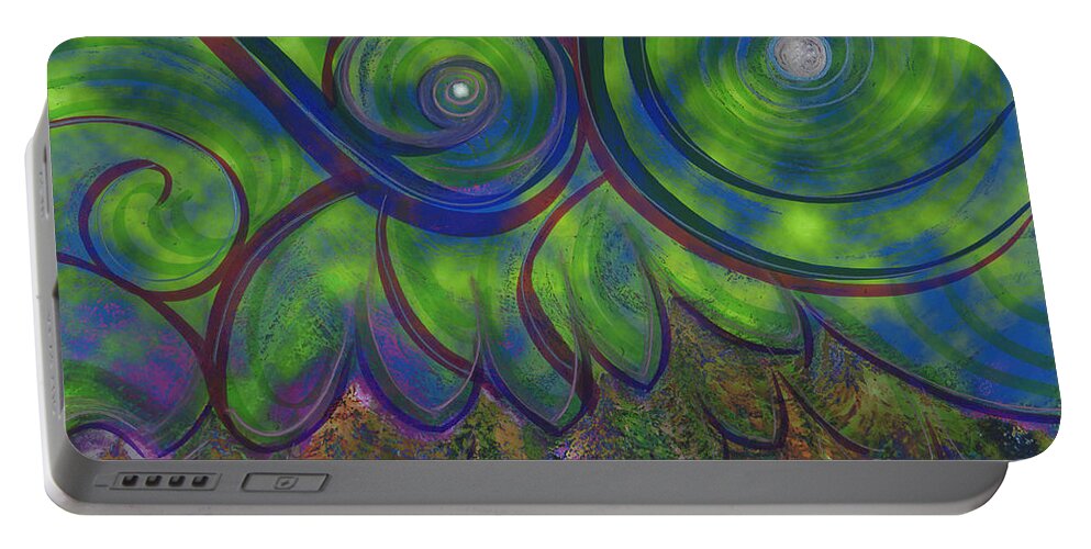 First Star Portable Battery Charger featuring the mixed media Forest Magic by First Star Art