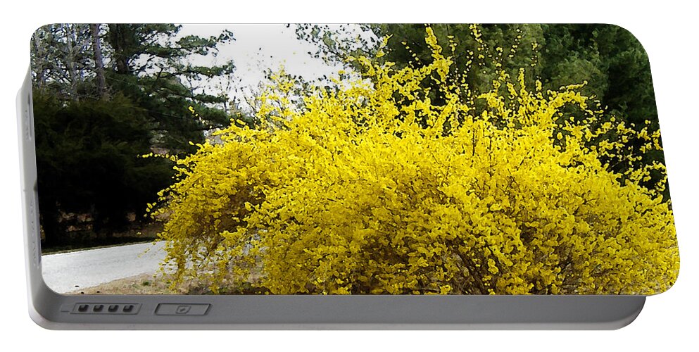 Forsythia Portable Battery Charger featuring the photograph Forsythia by Lee Owenby