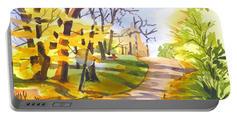 Fort Hill In Arcadia Portable Battery Charger featuring the painting Fort Hill in Arcadia by Kip DeVore