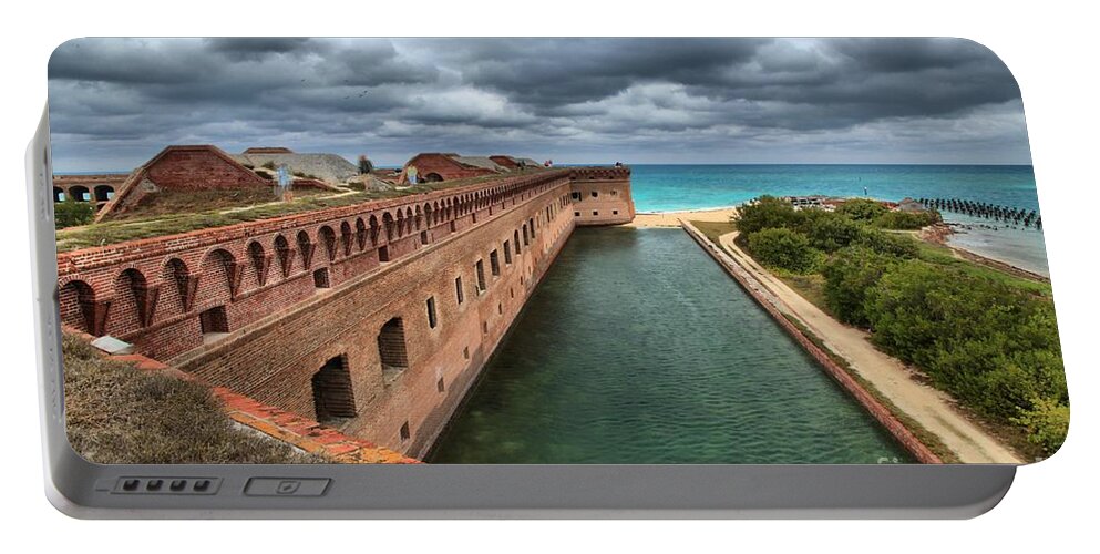 Fort Jefferson Portable Battery Charger featuring the photograph Fort Jefferson Moat by Adam Jewell