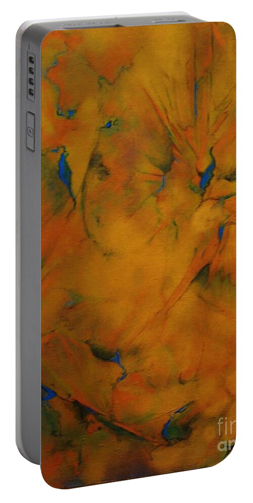 Original Portable Battery Charger featuring the mixed media Fossils Birds and Butterflys by Tamara Michael