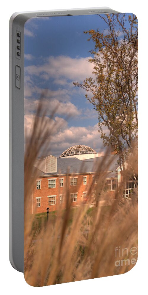 Founders Portable Battery Charger featuring the photograph Founders Hall through the grasses by Mark Dodd