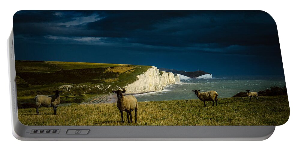 Seven Sisters Portable Battery Charger featuring the photograph Four Sheep and Seven Sisters by Chris Lord