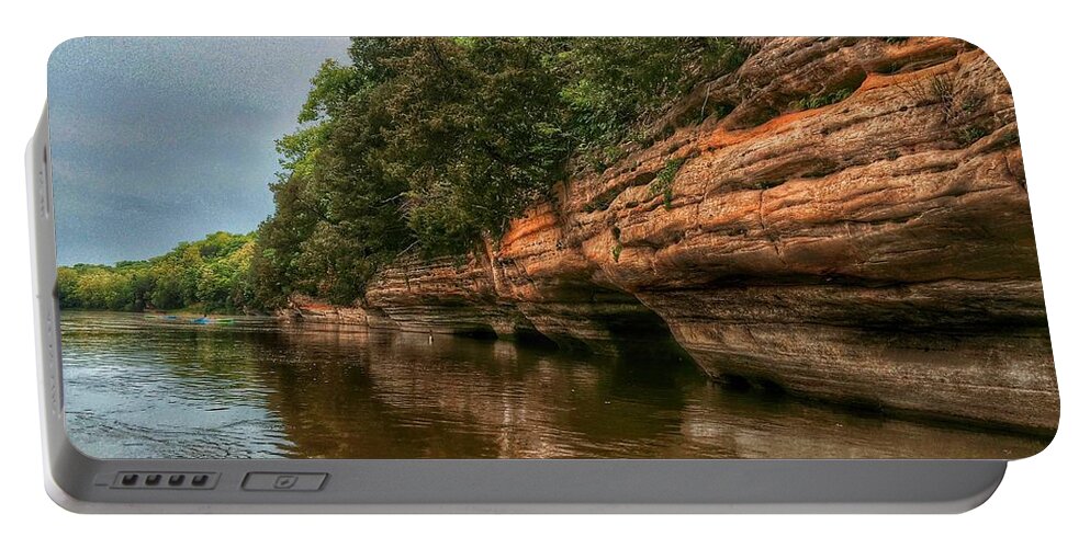 River Portable Battery Charger featuring the photograph Fox River Sandstone Cliffs by Nick Heap