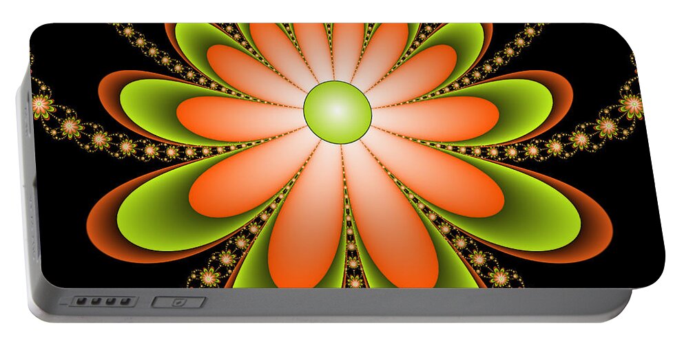 Digital Art Portable Battery Charger featuring the digital art Fractal Floral Decorations by Gabiw Art