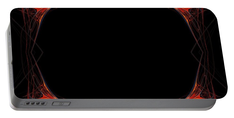 Background Portable Battery Charger featuring the digital art Fractal Red Frame by Henrik Lehnerer