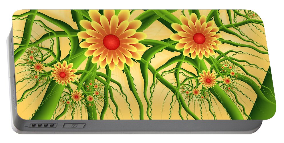 Digital Art Portable Battery Charger featuring the digital art Fractal Summer Pleasures by Gabiw Art