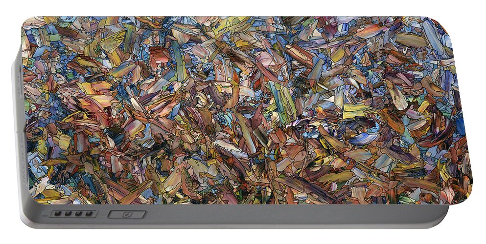September Portable Battery Charger featuring the painting Fragmented Fall by James W Johnson