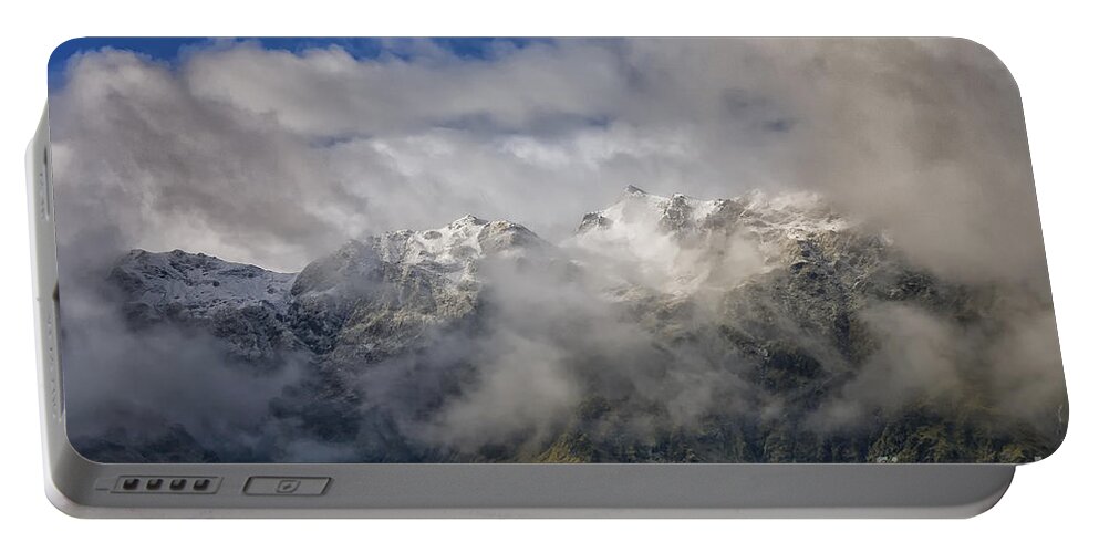 Blue Portable Battery Charger featuring the photograph Franz Josef Glacier in New Zealand by Patricia Hofmeester