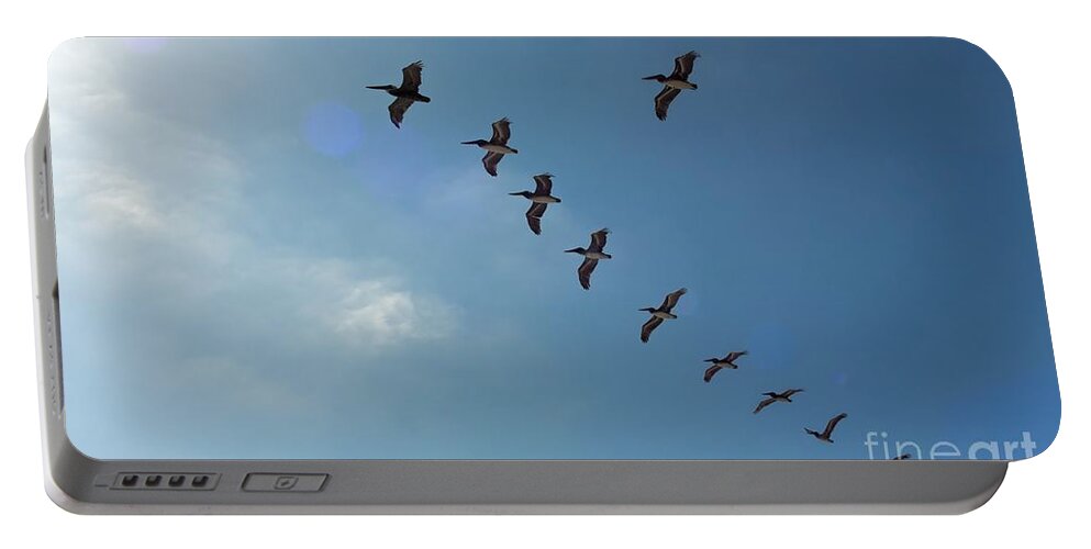 Sky Portable Battery Charger featuring the photograph Free Flight by Peggy Hughes