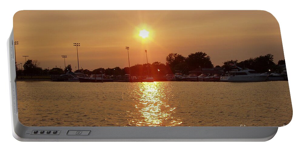 Freeport Summer Sunset Portable Battery Charger featuring the photograph Freeport Summer Sunset by John Telfer