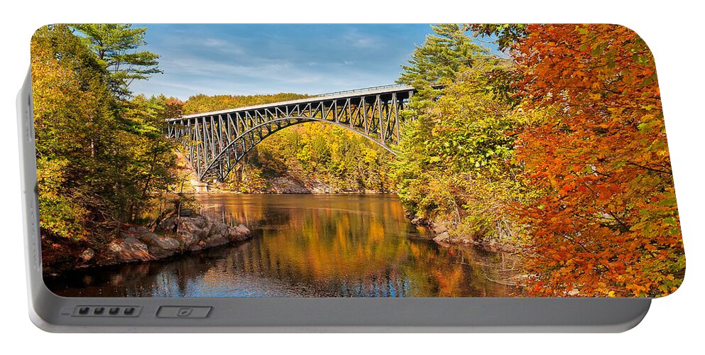 Autumn Portable Battery Charger featuring the photograph French King Bridge in Autumn by Mitchell R Grosky