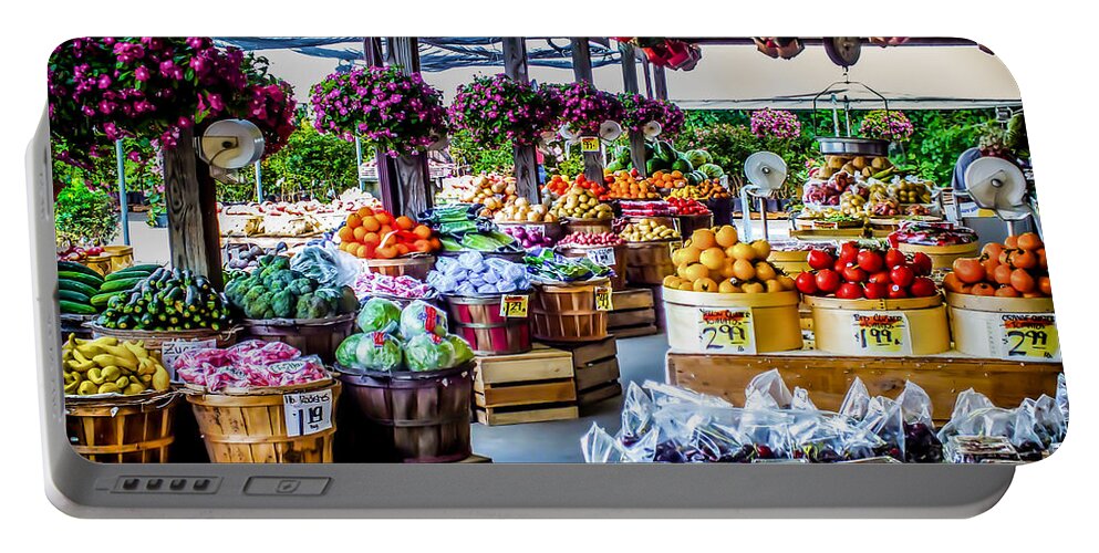 Farmer's Markets Portable Battery Charger featuring the photograph Fresh Market by Karen Wiles