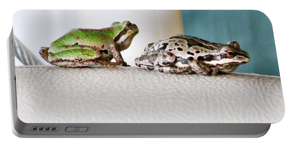 Frog Portable Battery Charger featuring the photograph Frog Flatulence - A Case Study by Rory Siegel