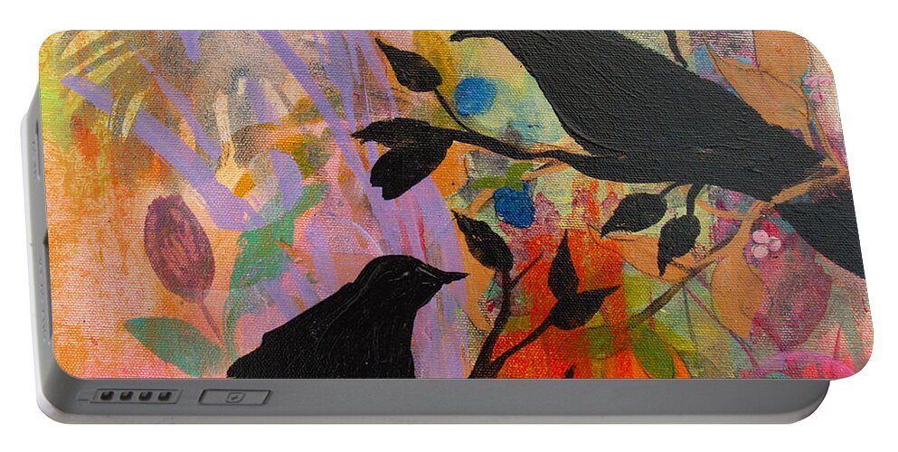 Fruited Branches By Robin Maria Pedrero Portable Battery Charger featuring the painting Fruited Branches by Robin Pedrero