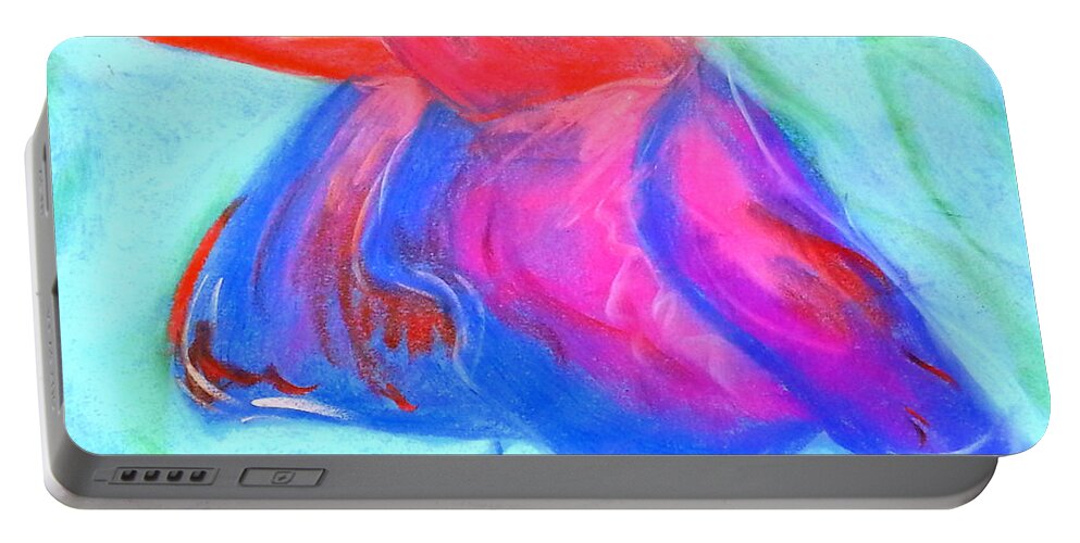 Art Portable Battery Charger featuring the painting Fuchsia Flower by Sue Jacobi