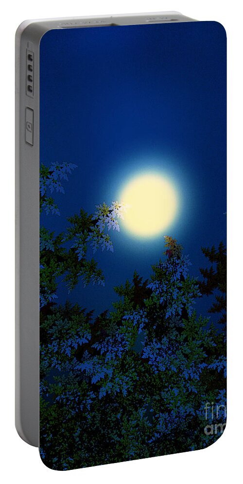 Full Moon Portable Battery Charger featuring the digital art Full Moon by Klara Acel