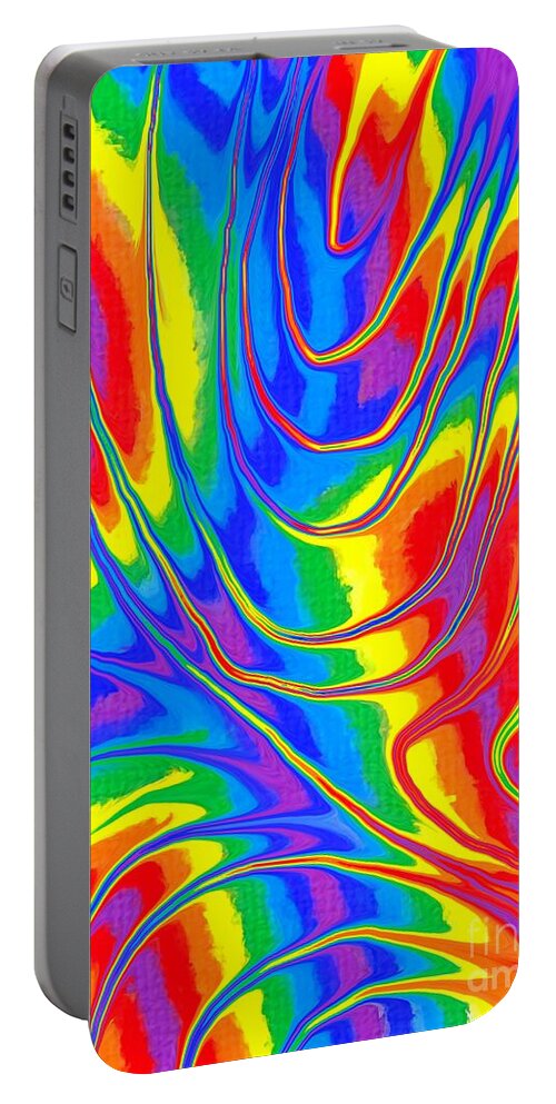 Colourful Portable Battery Charger featuring the digital art Funk 5 by Chris Butler