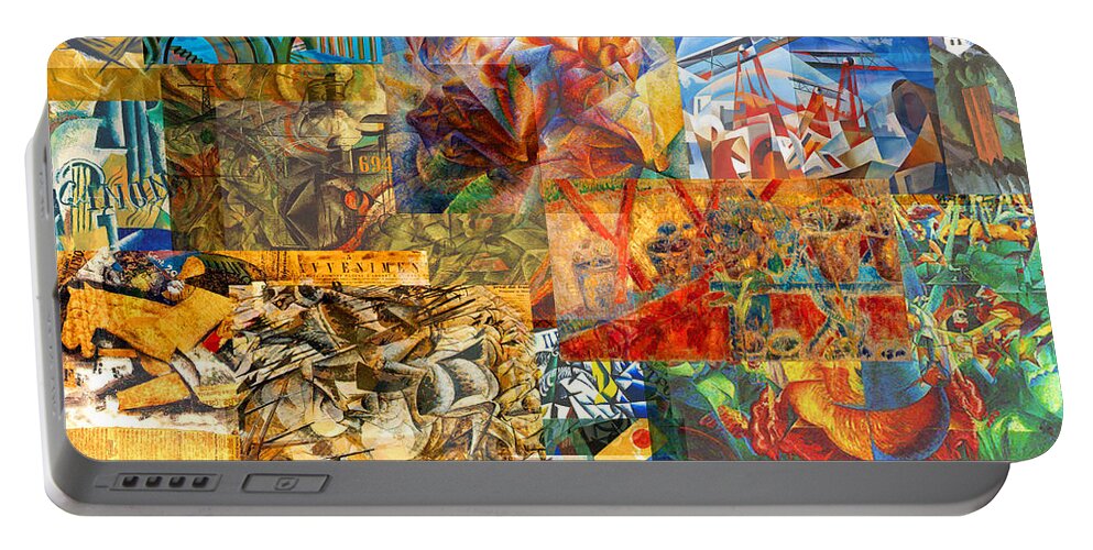 Art Movement Portable Battery Charger featuring the mixed media Futurism 1909 to the 1930s by Anders Hingel