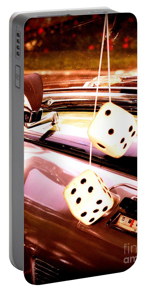 Dice Portable Battery Charger featuring the digital art Fuzzy Dice by Valerie Reeves