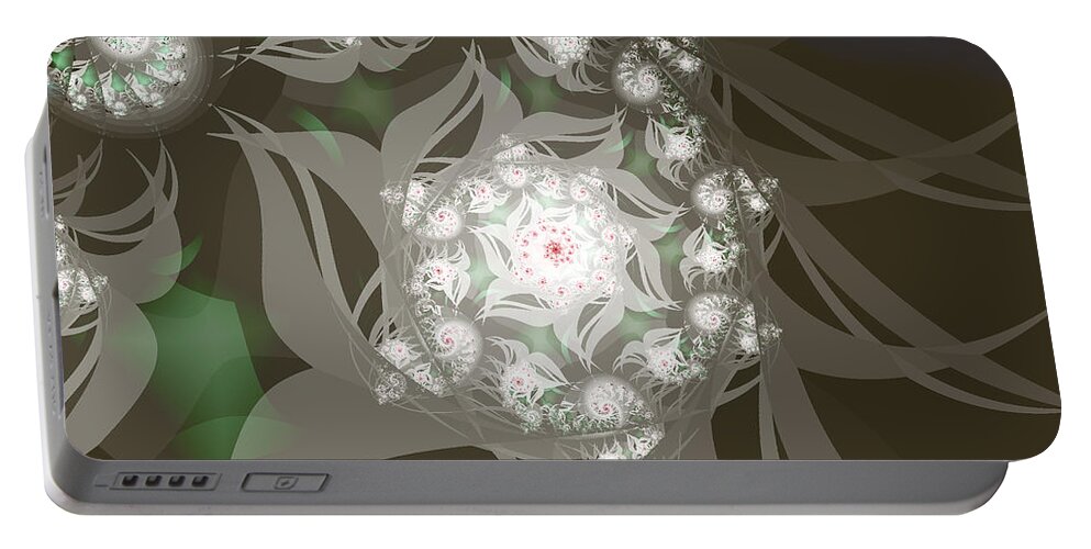 Fractal Art Portable Battery Charger featuring the digital art Garden Echos by Elizabeth McTaggart