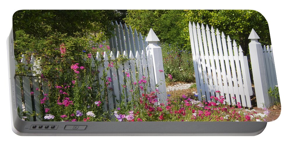 Garden Gate Portable Battery Charger featuring the photograph Garden Gate by Jill Lang
