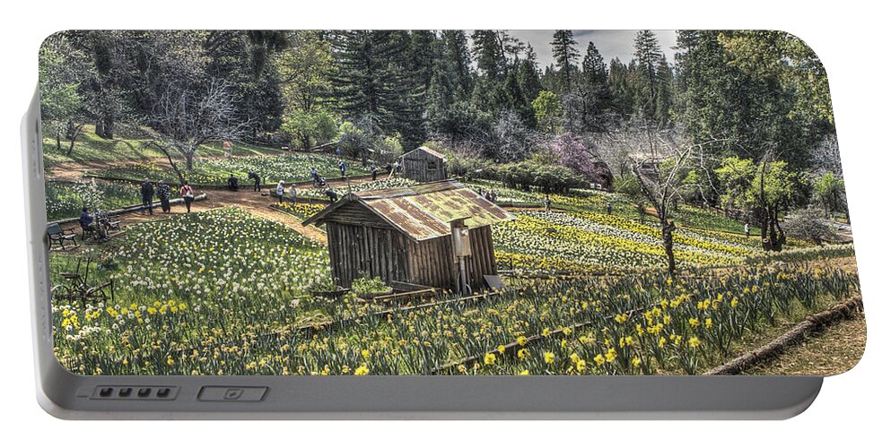 Amador Portable Battery Charger featuring the photograph Garden Houses on Daffodil Hill by SC Heffner