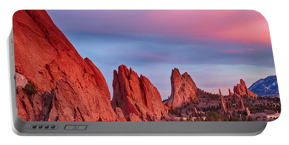 Garden Of The Gods Portable Battery Charger featuring the photograph Garden of the Gods Sunset View by James BO Insogna