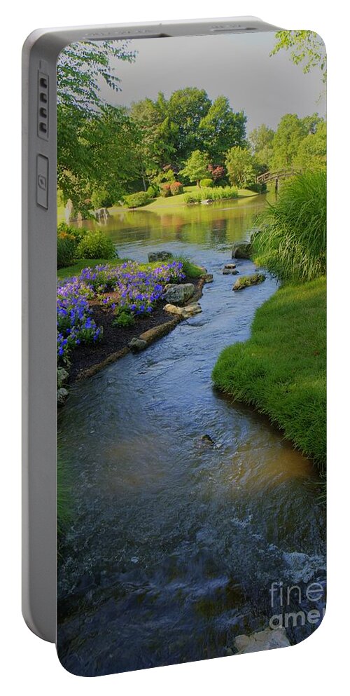 Garden Portable Battery Charger featuring the photograph Garden Stream HDR #9795 by Crystal Nederman