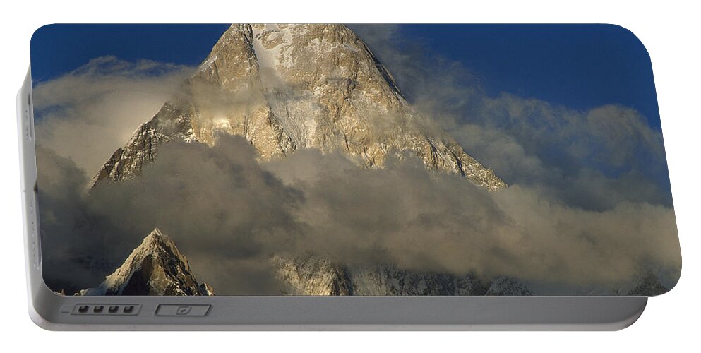 Feb0514 Portable Battery Charger featuring the photograph Gasherbrum Iv Western Face Pakistan by Ned Norton