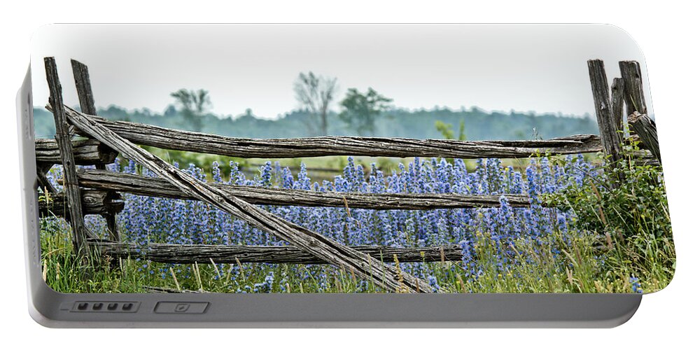 Wild Flowers Portable Battery Charger featuring the photograph Gate to Blue by Cheryl Baxter