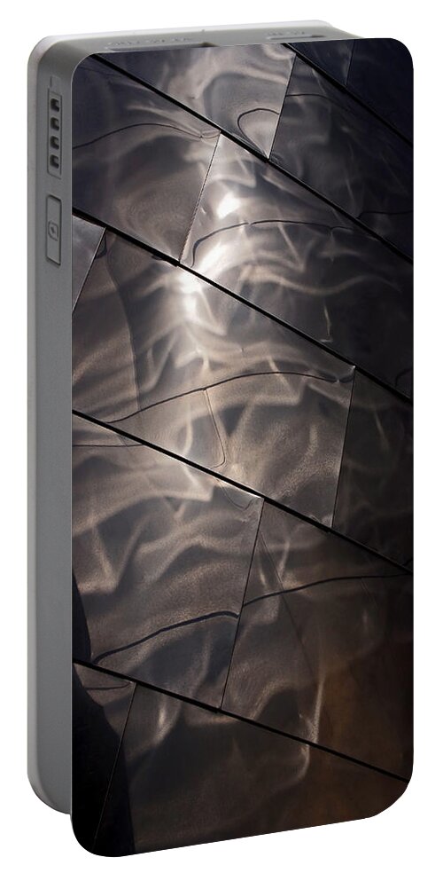 Abstract Portable Battery Charger featuring the photograph Gehry Magic by Rona Black