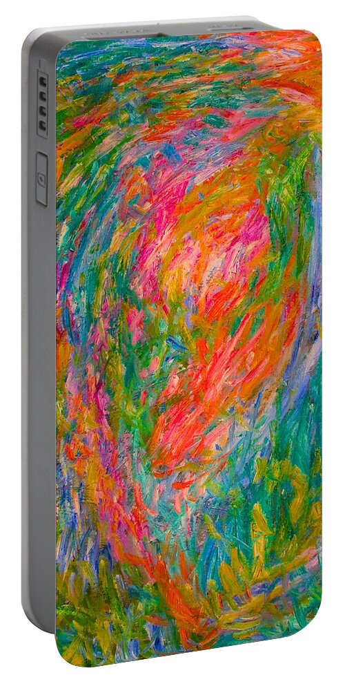 Center Of The Mind Portable Battery Charger featuring the painting Gentle Fall by Kendall Kessler
