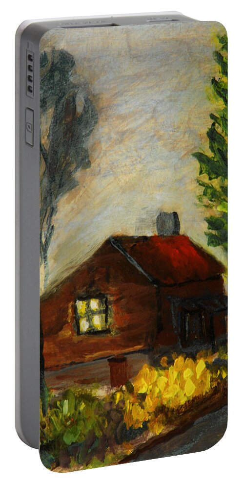 House Portable Battery Charger featuring the painting Getting Home at Twilight by Michael Daniels