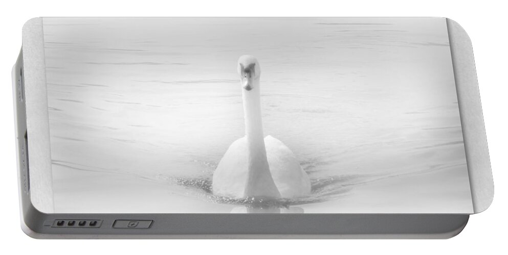 Swan Portable Battery Charger featuring the photograph Ghostly White by Lynn Bolt