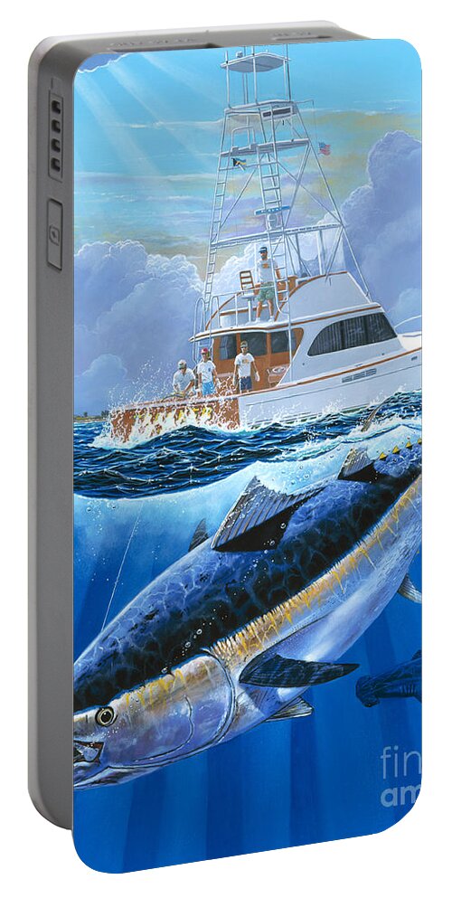 Bluefin Tuna Portable Battery Charger featuring the painting Giant Bluefin Off00130 by Carey Chen