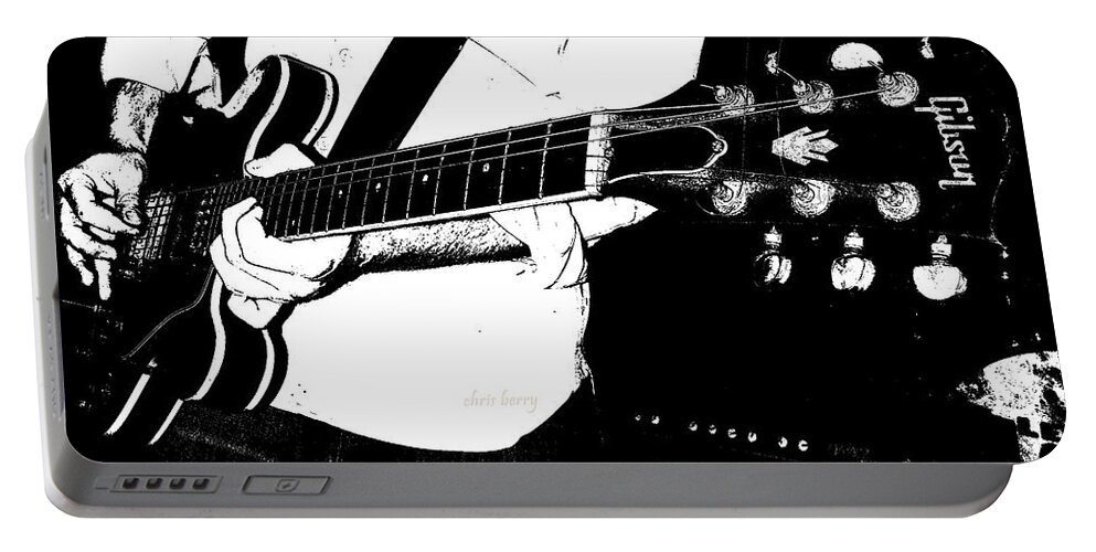 Guitarist Portable Battery Charger featuring the photograph Gibson Guitar Graphic by Chris Berry