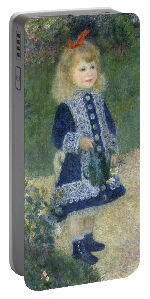 Auguste Renoir Portable Battery Charger featuring the painting Girl With A Watering Can by Auguste Renoir